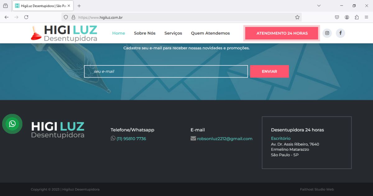 detalhe cliente Higiluz Desentupidora